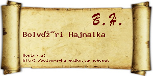 Bolvári Hajnalka névjegykártya