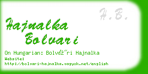 hajnalka bolvari business card